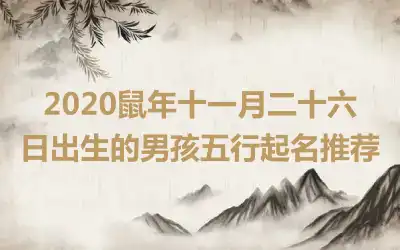 2020鼠年十一月二十六日出生的男孩五行起名推荐