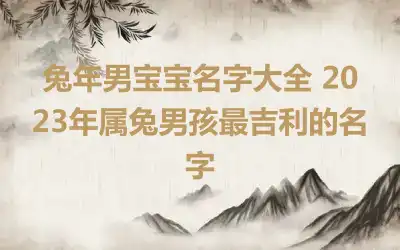 兔年男宝宝名字大全 2023年属兔男孩最吉利的名字