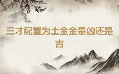 三才配置为土金金是凶还是吉