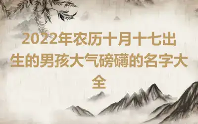 2022年农历十月十七出生的男孩大气磅礴的名字大全
