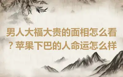 男人大福大贵的面相怎么看？苹果下巴的人命运怎么样