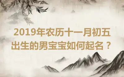 2019年农历十一月初五出生的男宝宝如何起名?