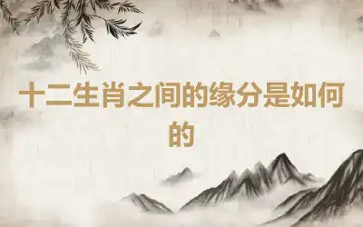 十二生肖之间的缘分是如何的
