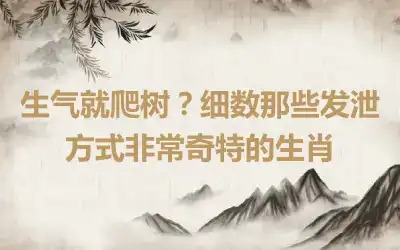 生气就爬树？细数那些发泄方式非常奇特的生肖