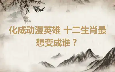 化成动漫英雄 十二生肖最想变成谁?