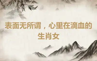 表面无所谓，心里在滴血的生肖女